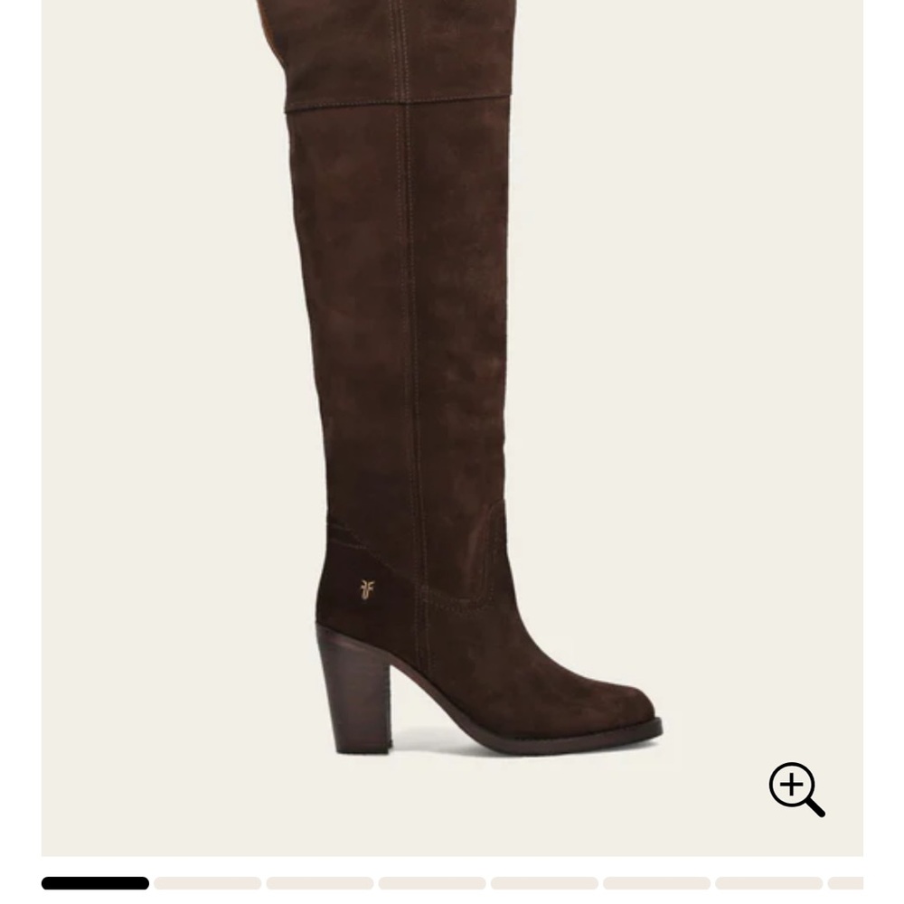Frye Dark Brown Suede Over-the-Knee Block Heel Boots